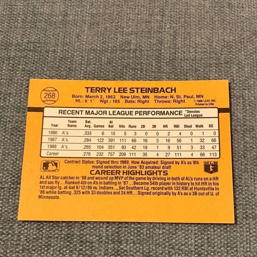 1989 Donruss Oakland A's Baseball Card Trading Card